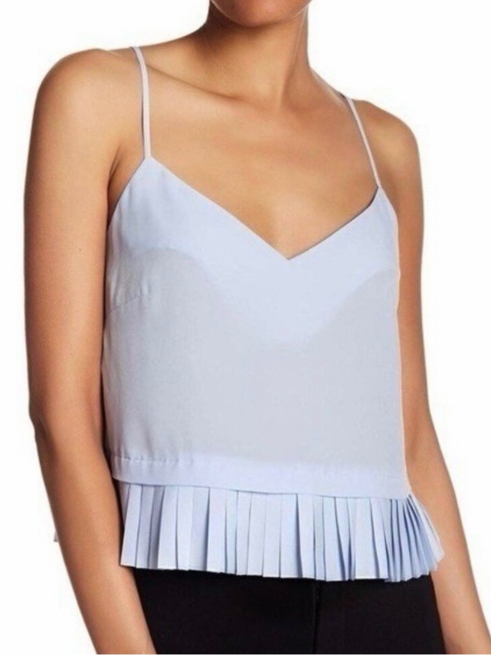 French Connection Polly Light Lavender Pleated Hem Cami Tank size xs